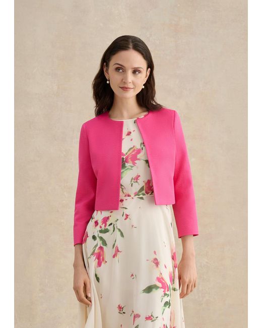 Hobbs Pink Elize Textured Jacket