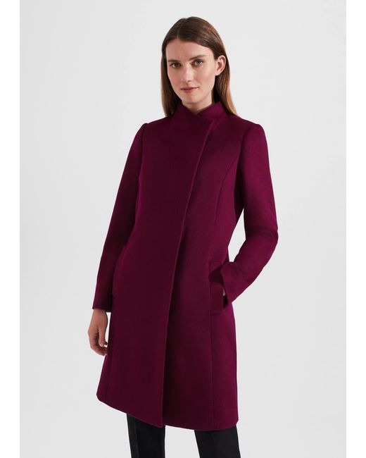 Hobbs Purple Marissa Wool Coat