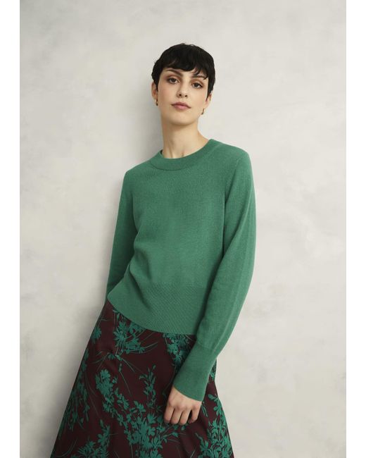 Hobbs Green Tresco Wool Cashmere Jumper
