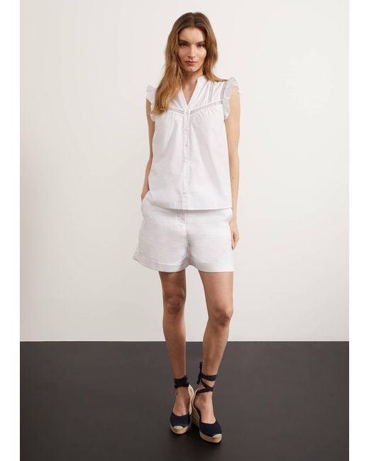Hobbs White Sywell Blouse