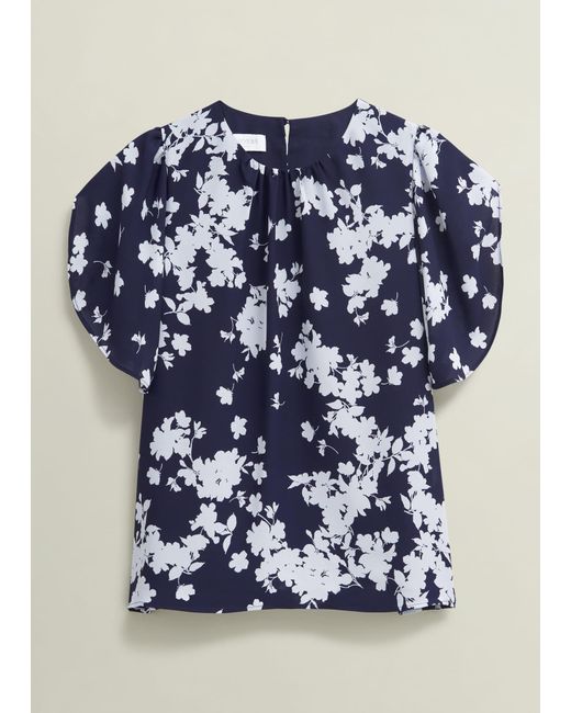 Hobbs Blue Verena Floral Top