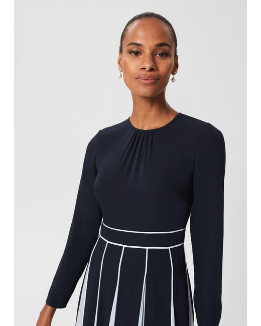 Hobbs Blue Petite Cecilia Fit And Flare Dress
