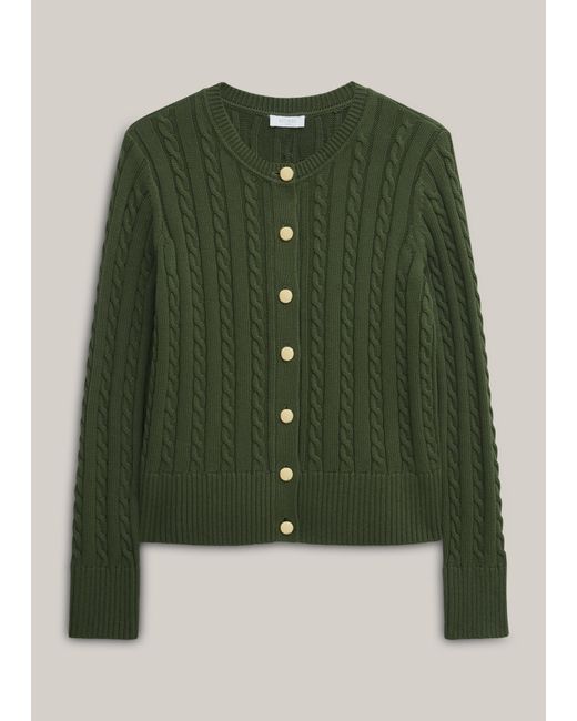 Hobbs Green Penrose Cotton Cable Cardigan