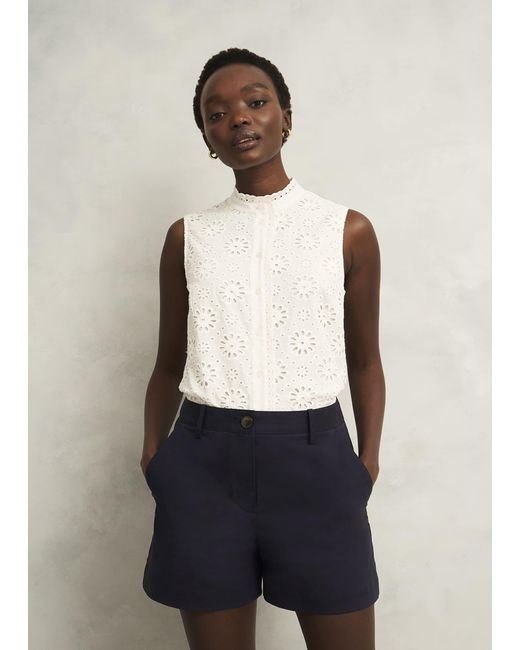 Hobbs Blue Reena Cotton Shorts
