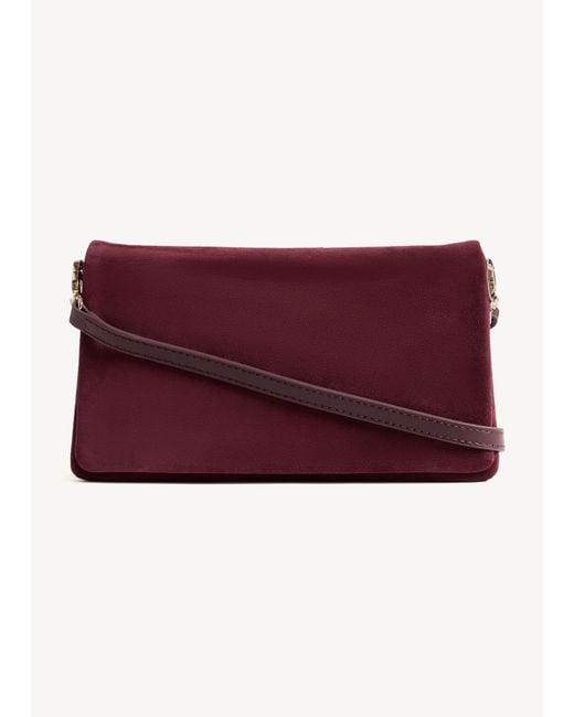 Hobbs Purple Jas Suede Clutch