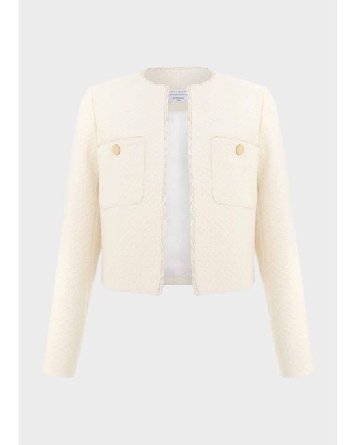 Hobbs White Draycott Cropped Jacket