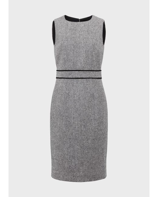 Hobbs White Elle Wool Dress