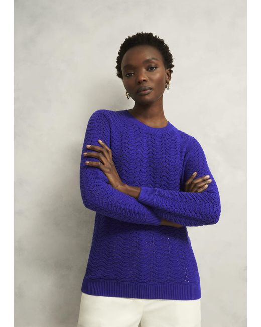 Hobbs Blue Lulu Cotton Jumper
