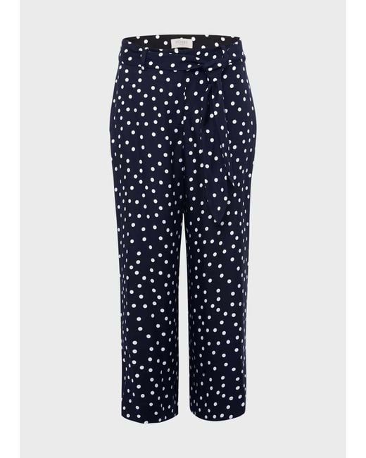 Hobbs Blue Astrid Crop Trousers