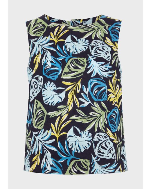 Hobbs Blue Malindi Linen Top