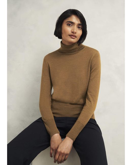 Hobbs Natural Merino Wool-Silk Roll Neck Jumper