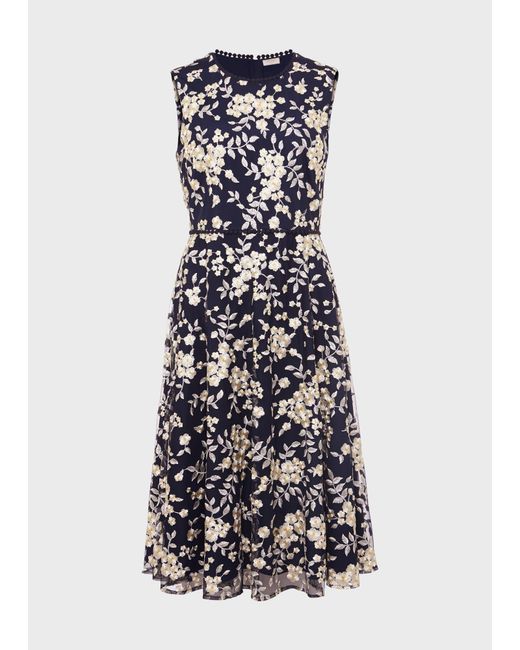 Hobbs White Scarlett Embroidered Dress