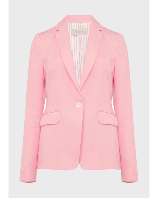 Hobbs Pink Trent Linen Jacket