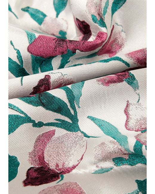 Hobbs White Gwen Floral Jacquard Dress