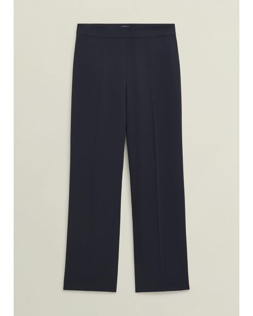 Hobbs Blue Mel Wide Trousers