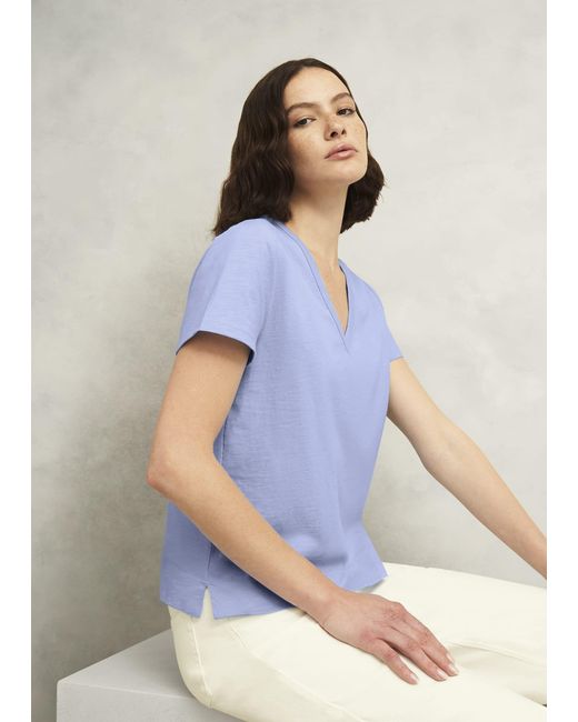 Hobbs White Arianna Cotton Slub T-Shirt