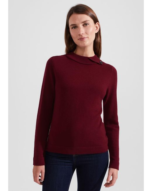 Hobbs Red Talia Wool Cashmere Jumper