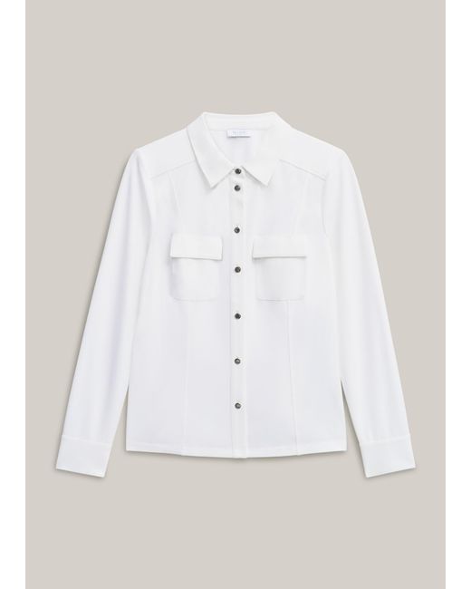 Hobbs White Rosana Seamed Shirt