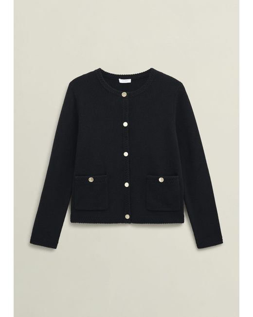 Hobbs Blue Simona Wool Blend Knitted Jacket