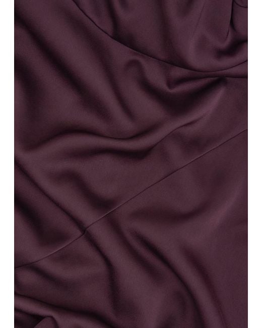 Hobbs Purple Agnes Satin Tie Dress
