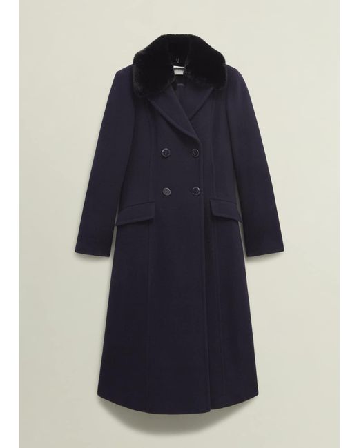 Hobbs Blue Petite Marlene Wool Blend Coat