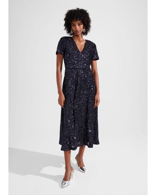 Hobbs Blue Tatiana Sequin Dress