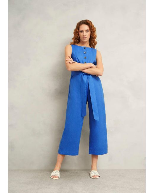 Hobbs Blue Melissa Linen Jumpsuit