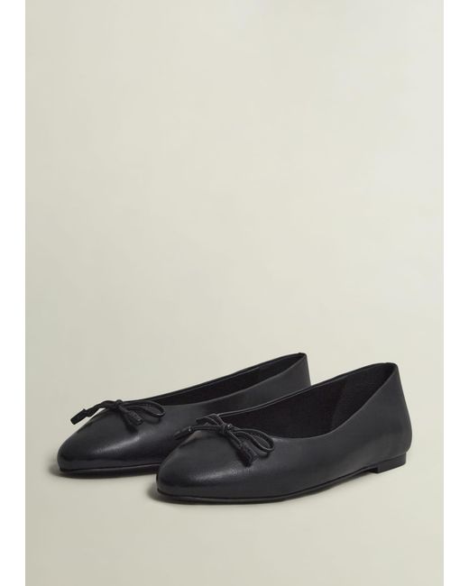 Hobbs Black Priya Leather Ballerina