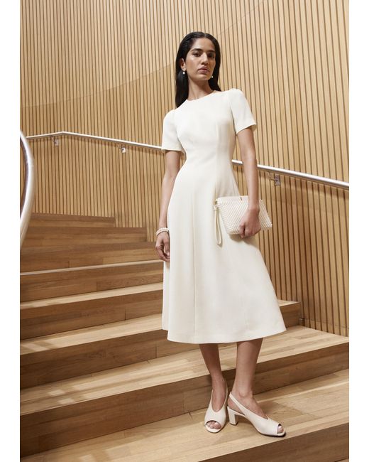 Hobbs Brown Eliana Seam Detail Dress