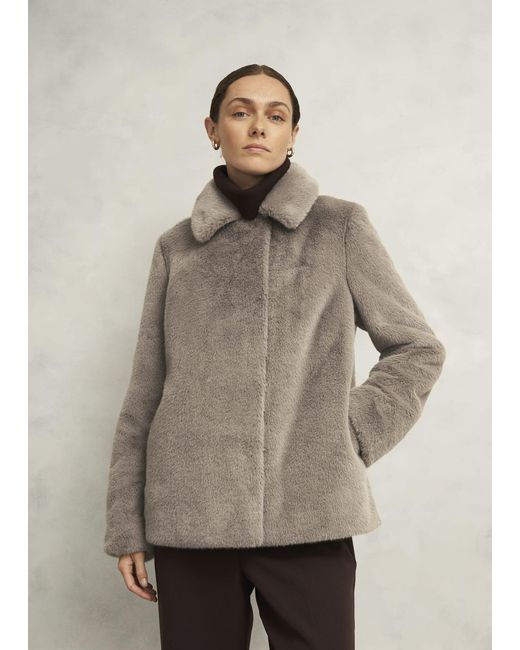 Hobbs Natural Dania Faux Fur Coat