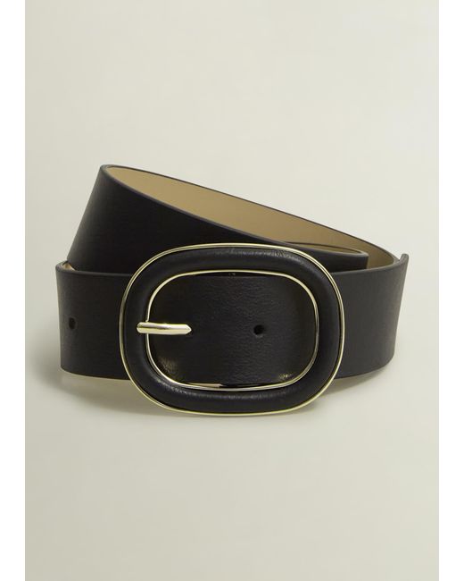 Hobbs Black Rory Leather Waist Belt