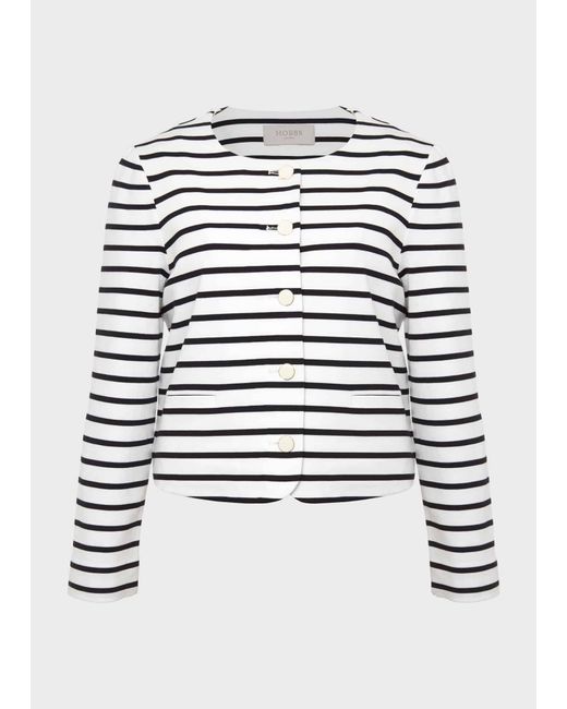 Hobbs White Uma Stripe Jacket