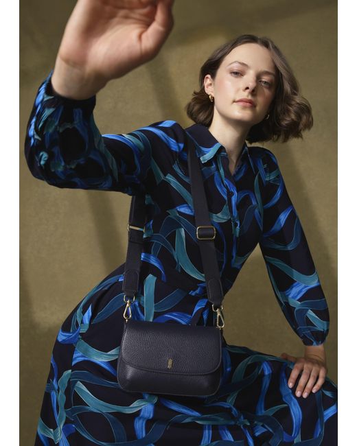 Hobbs Blue Berwick Leather Crossbody Bag
