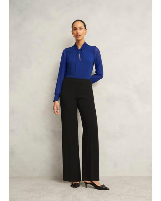 Hobbs Blue Mel Wide Trousers