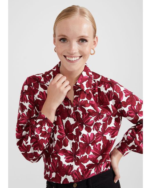 Hobbs Red Livia Blouse