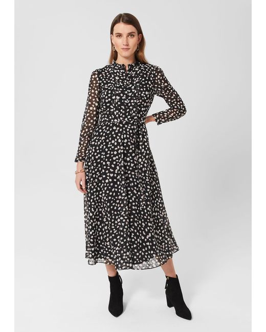 Hobbs Blue Orla Fit And Flare Dress