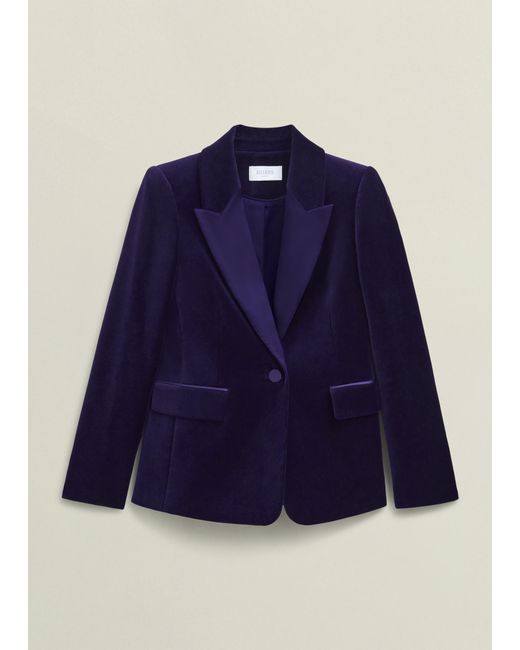 Hobbs Blue Heather Velvet Jacket