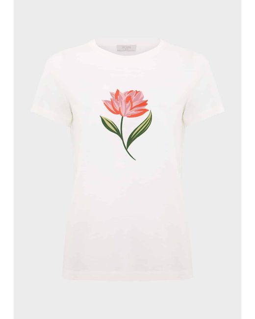 Hobbs White Pixie Cotton Embroidered T-shirt
