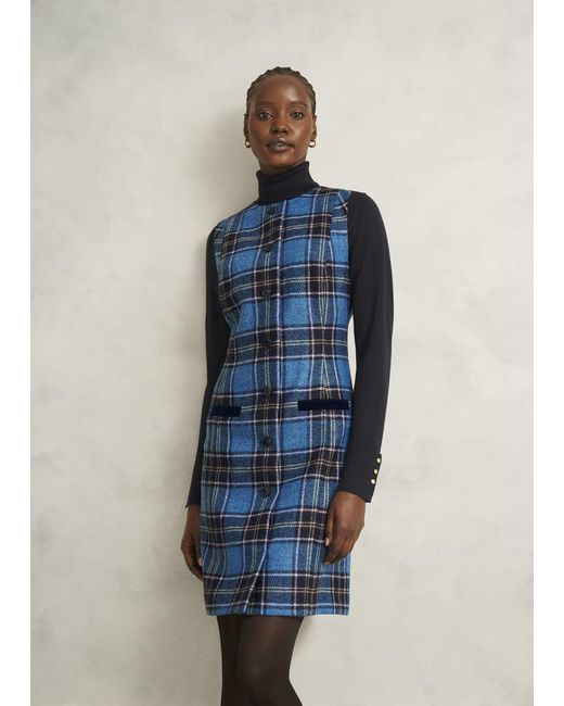 Hobbs Blue Joella Wool Dress
