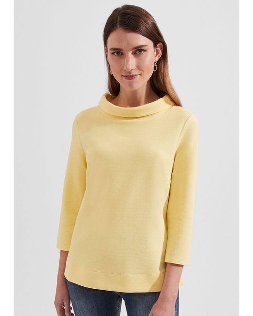 Hobbs Yellow Betsy Textured Top With Cotton