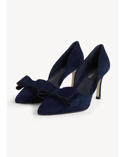 Hobbs Blue Elva Suede Bow Courts