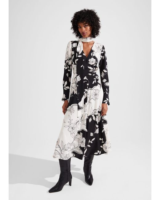 Hobbs White Isadora Silk Dress