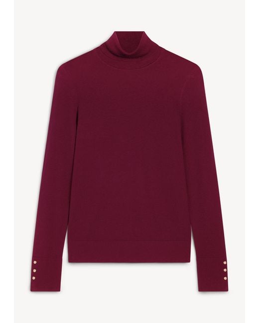 Hobbs Red Lara Merino Rollneck Jumper