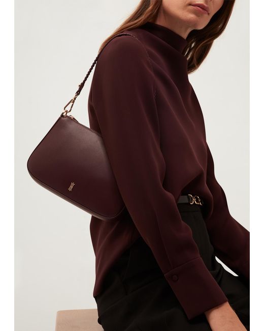 Hobbs Purple Briella Leather Crossbody Bag
