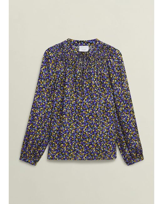 Hobbs Blue Dorfold Blouse