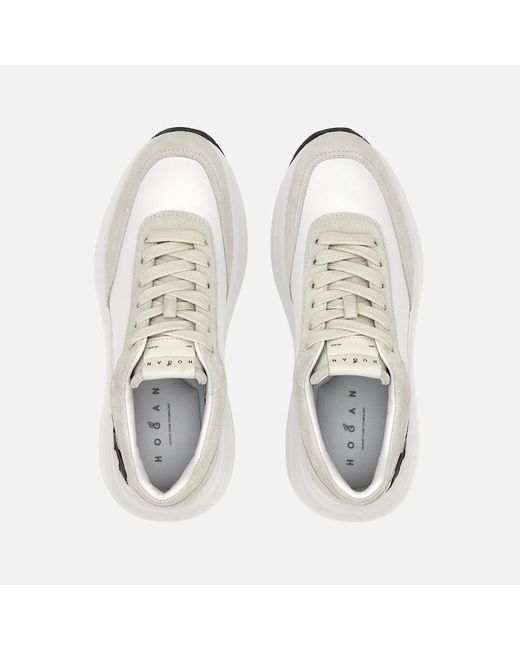 Hogan White Sporty Sneakers,