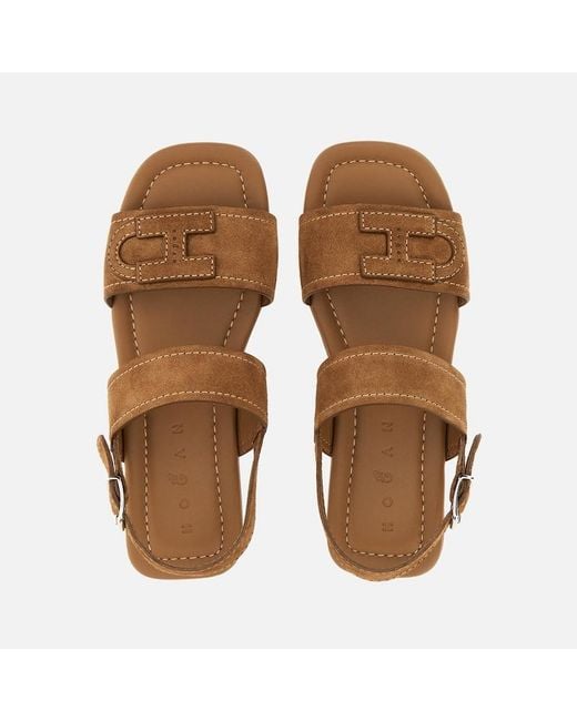 Hogan Brown Flat Sandals