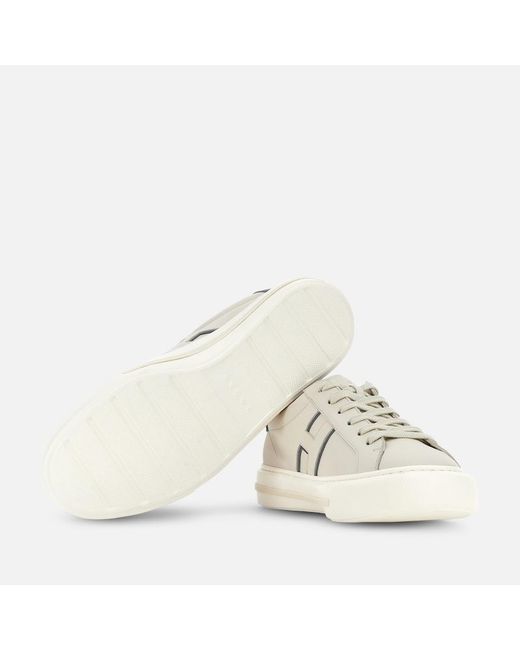 Hogan White Flat Sneaker, Light,Off for men