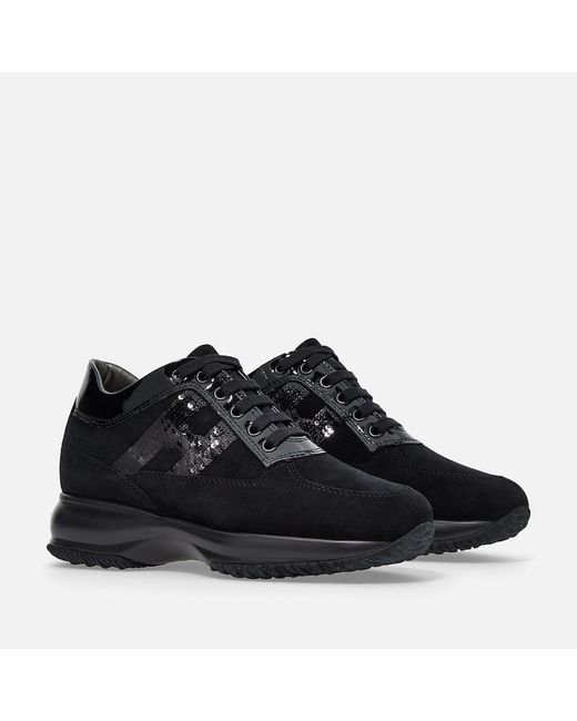 Interactive Trainers avec micropailttes Hogan en coloris Black