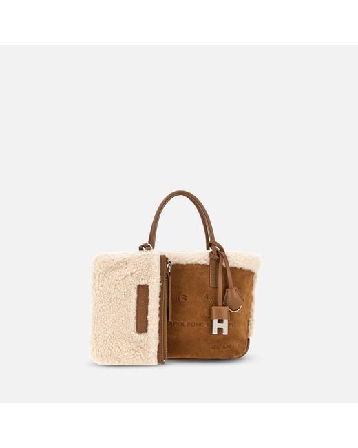 Sac Shopping Address Mini Hogan en coloris Brown